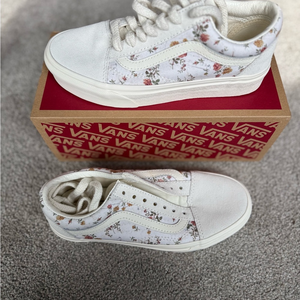 Vans White Sneakers with Floral Print